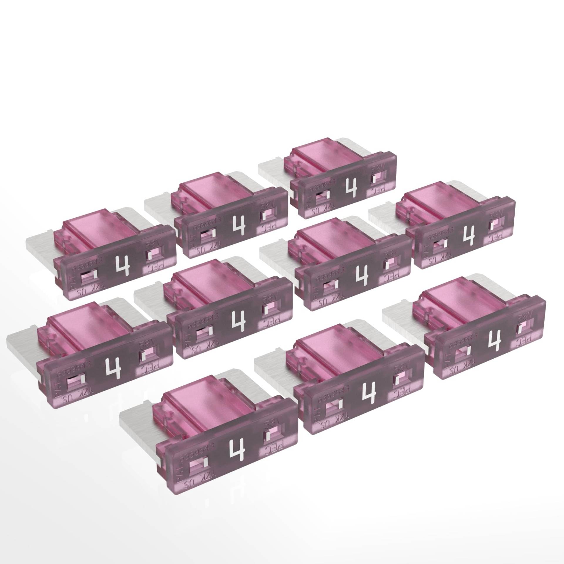 AUPROTEC Mini LP Kfz Sicherungen Flachstecksicherungen 2A - 30A Auswahl: 4A Ampere pink, 10 Stück von AUPROTEC