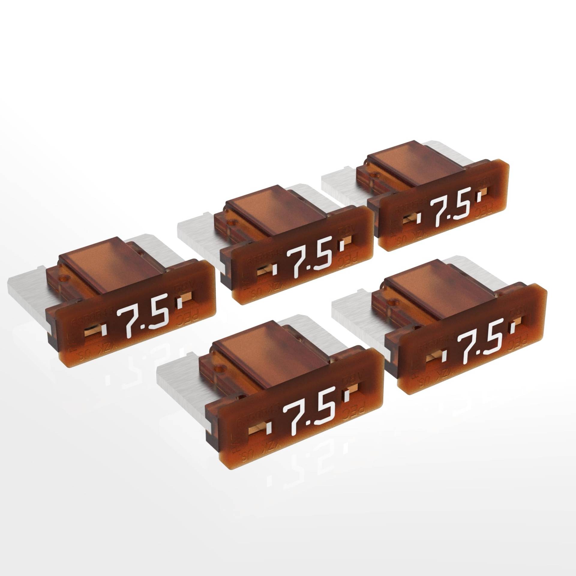 AUPROTEC Mini LP Kfz Sicherungen Flachstecksicherungen 2A - 30A Auswahl: 7,5A Ampere braun, 5 Stück von AUPROTEC