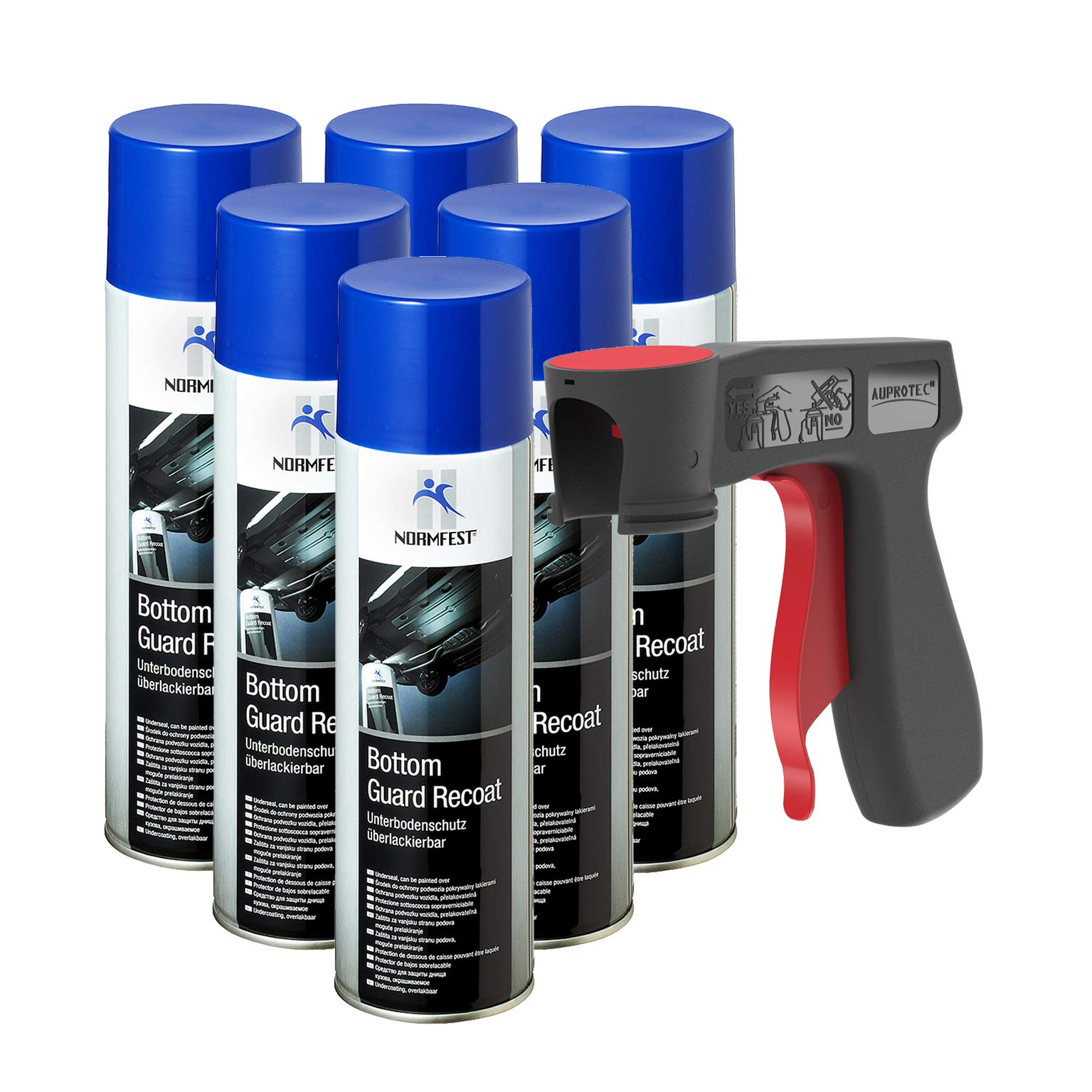 AUPROTEC Pistolengriff + Normfest Unterbodenschutz überlackierbar Bottom Guard Recoat Spray 6X 500ml AUPROTEC Pistolengriff + Normfest Unterbodenschutz überlackierbar Bottom Guard Recoat Spray 6X 500ml von AUPROTEC