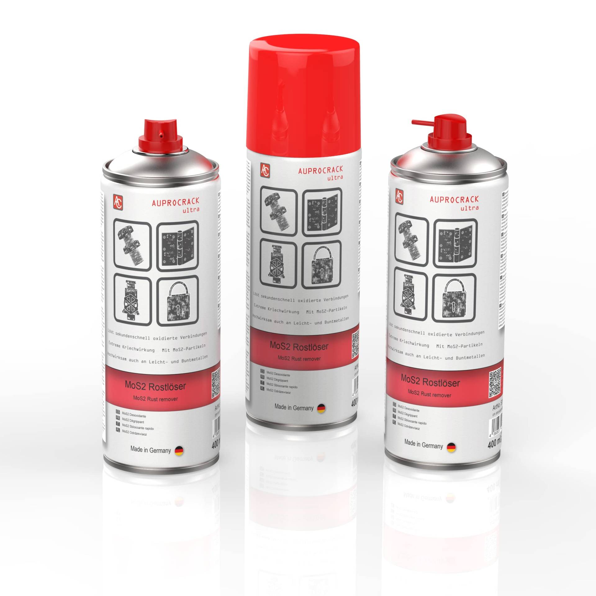 AUPROTEC Rostlöser AUPROCRACK Ultra MoS2 Kriechöl Rostentferner Spray Rostschutz 3X 400ml von AUPROTEC