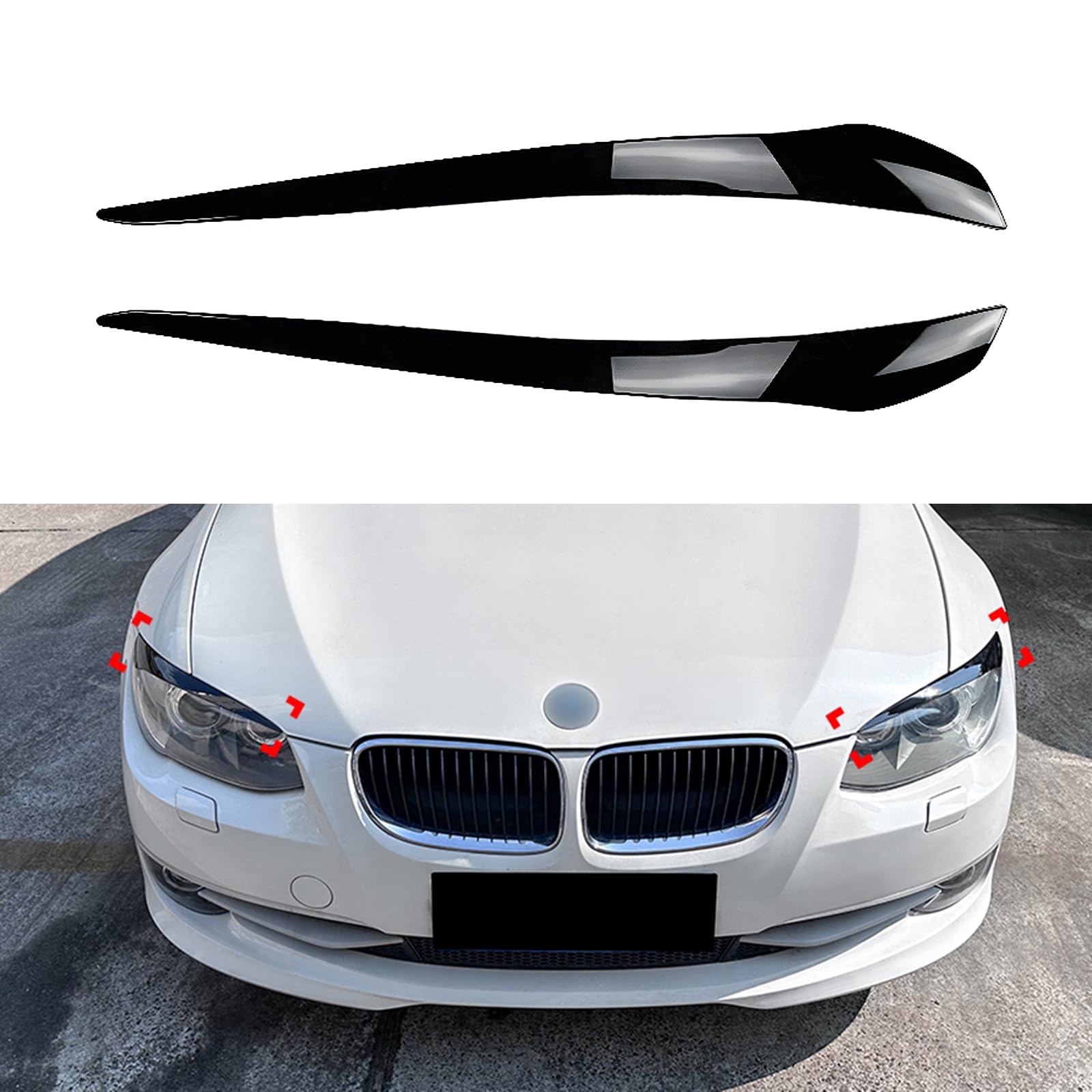 1 Paar Scheinwerfer-Augenbrauen Abdeckung für BMW E92 E93 LCI 2010-2012 glänzend schwarz 1 Paar Scheinwerfer-Augenbrauen Abdeckung für BMW E92 E93 LCI 2010-2012 glänzend schwarz von AUSMILA