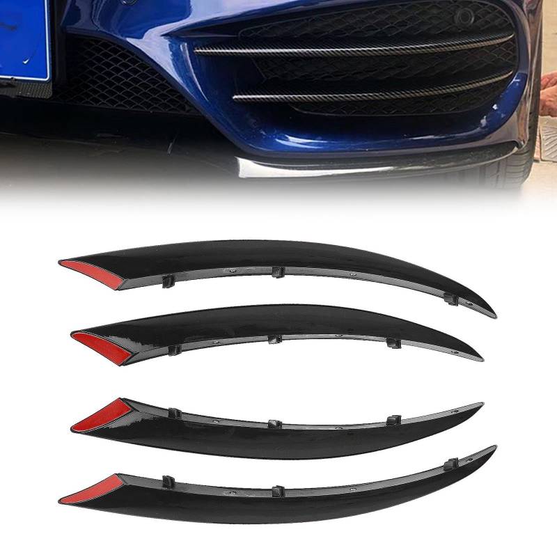 Auto Frontstoßstange Lippe Splitter Nebelscheinwerfer Verkleidung für Mercedes Benz C-Klasse Sport W205 C43 C63 AMG C180 C200 C250 C260 C300 2015-2018 Glänzend Schwarz Auto-Außenzubehör von AUSMILA