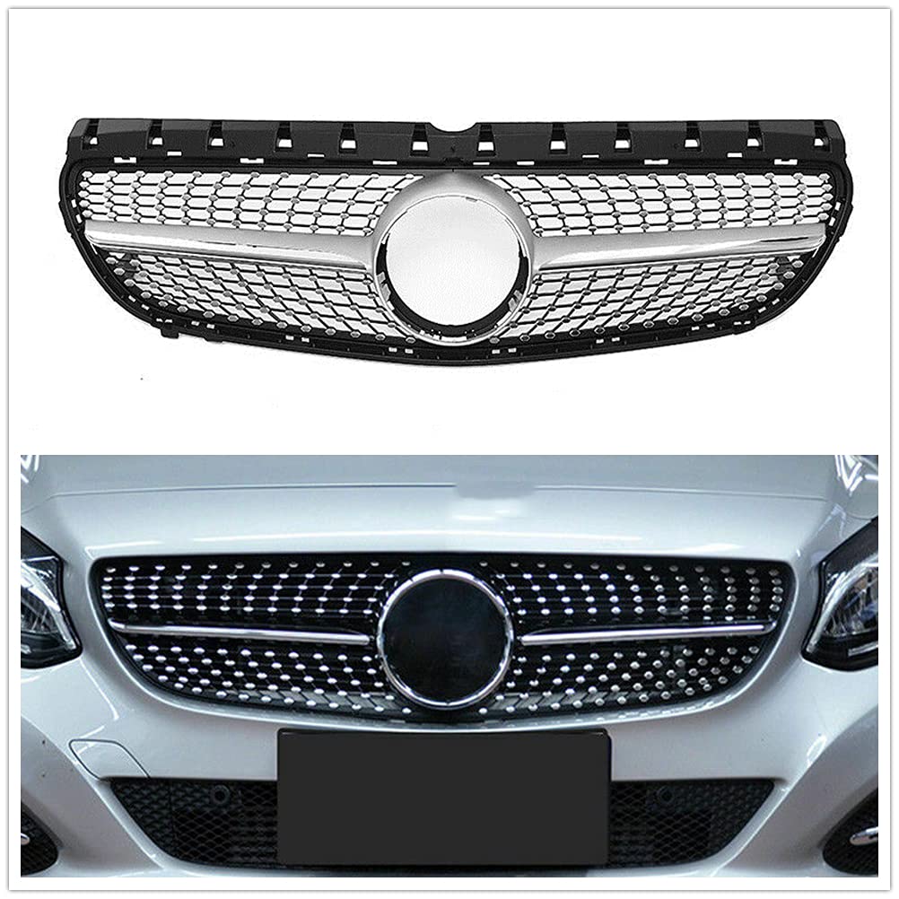 Auto Frontstoßstange Kühlergrill Abdeckung Kit für Mercedes Benz B-Klasse W246 B180 B200 B250 2015-2019 Silber Auto Frontstoßstange Kühlergrill Abdeckung Kit für Mercedes Benz B-Klasse W246 B180 B200 B250 2015-2019 Silber von AUSMILA