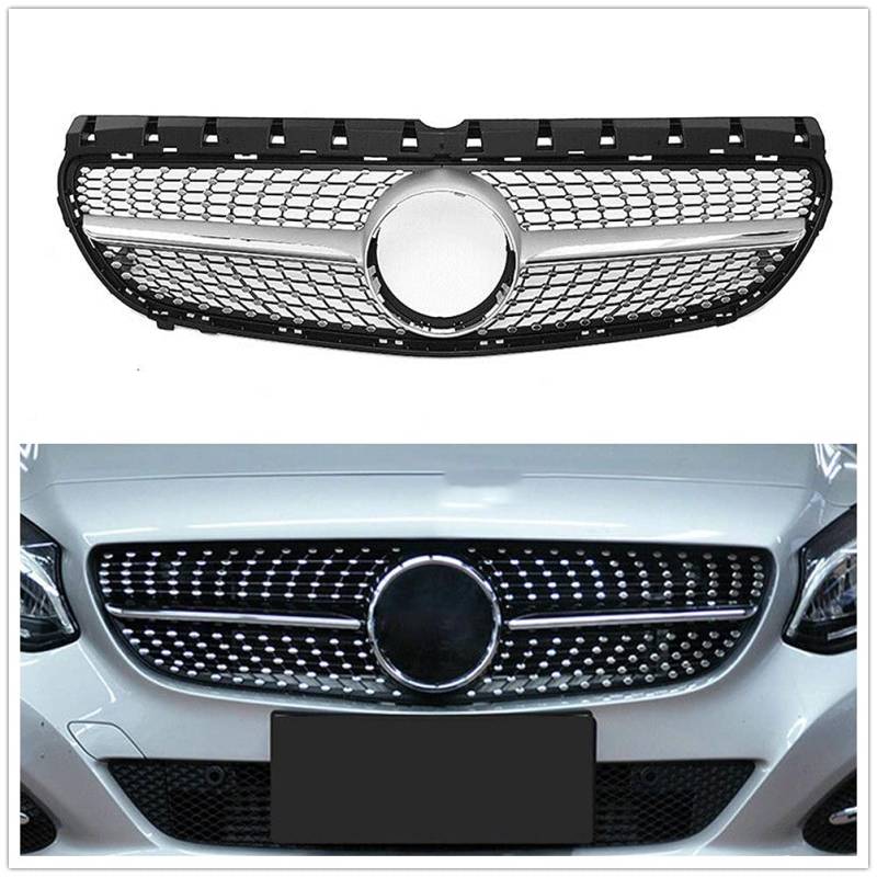 Auto Frontstoßstange Kühlergrill Abdeckung Kit für Mercedes Benz B-Klasse W246 B180 B200 B250 2015-2019 Silber von AUSMILA