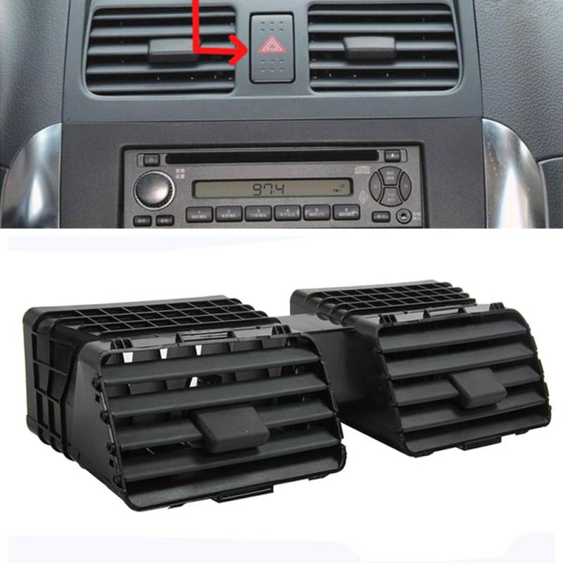 Center Dash Lüftungsgitter für Suzuki Swift 2004 2005 2006–2010, Schwarz von AUSMILA