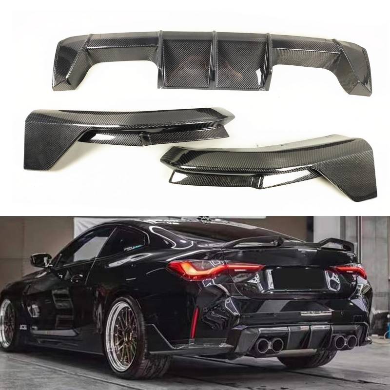 Für BMW G80 M3 G82 M4 2021–2025 Kohlefaser Heckstoßstange Diffusorlippe + Seitenspoiler von AUSMILA
