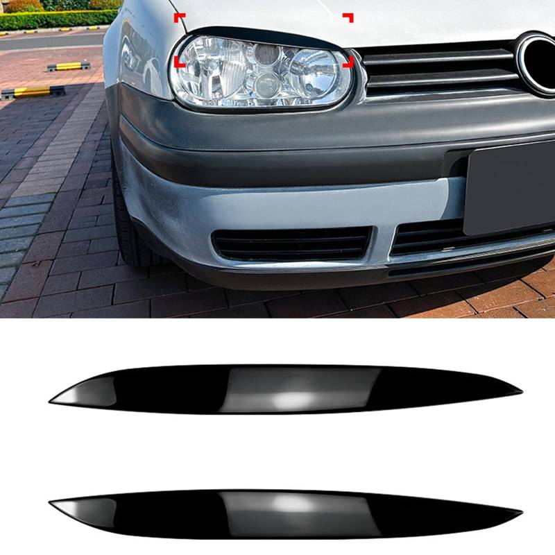 Scheinwerfer-Augenbrauen Blende Abdeckung für VW Golf 4 MK4 1997-2006 von AUSMILA