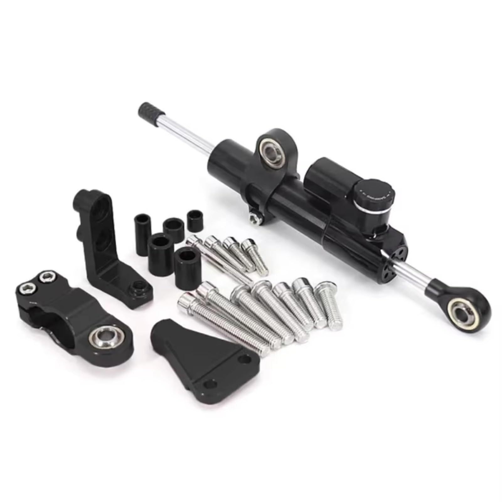 AUTEBGV Kompatibel Mit Aprilia Für RS660 2021 2022 2023 Motorrad Lenkstabilisierungsdämpferhalterung Einstellbarer Linearer Stoßdämpfer Universell Motorrad Lenkungsdämpfer(Black) von AUTEBGV