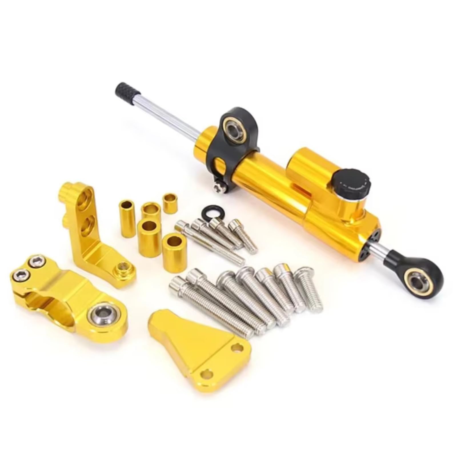 AUTEBGV Kompatibel Mit Aprilia Für RS660 2021 2022 2023 Motorrad Lenkstabilisierungsdämpferhalterung Einstellbarer Linearer Stoßdämpfer Universell Motorrad Lenkungsdämpfer(Yellow) von AUTEBGV