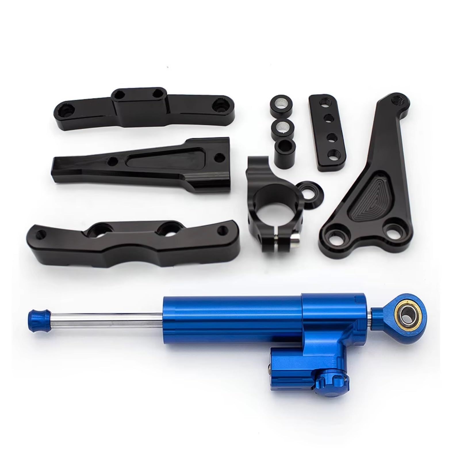 AUTEBGV Kompatibel Mit CB650F 2014 2015 2016 2018 2019 Motorrad Stabilisator Lenkungsdämpfer Linear Stoßdämpfer Montageteile Kit Universal Motorrad Lenkungsdämpfer(Blue) von AUTEBGV