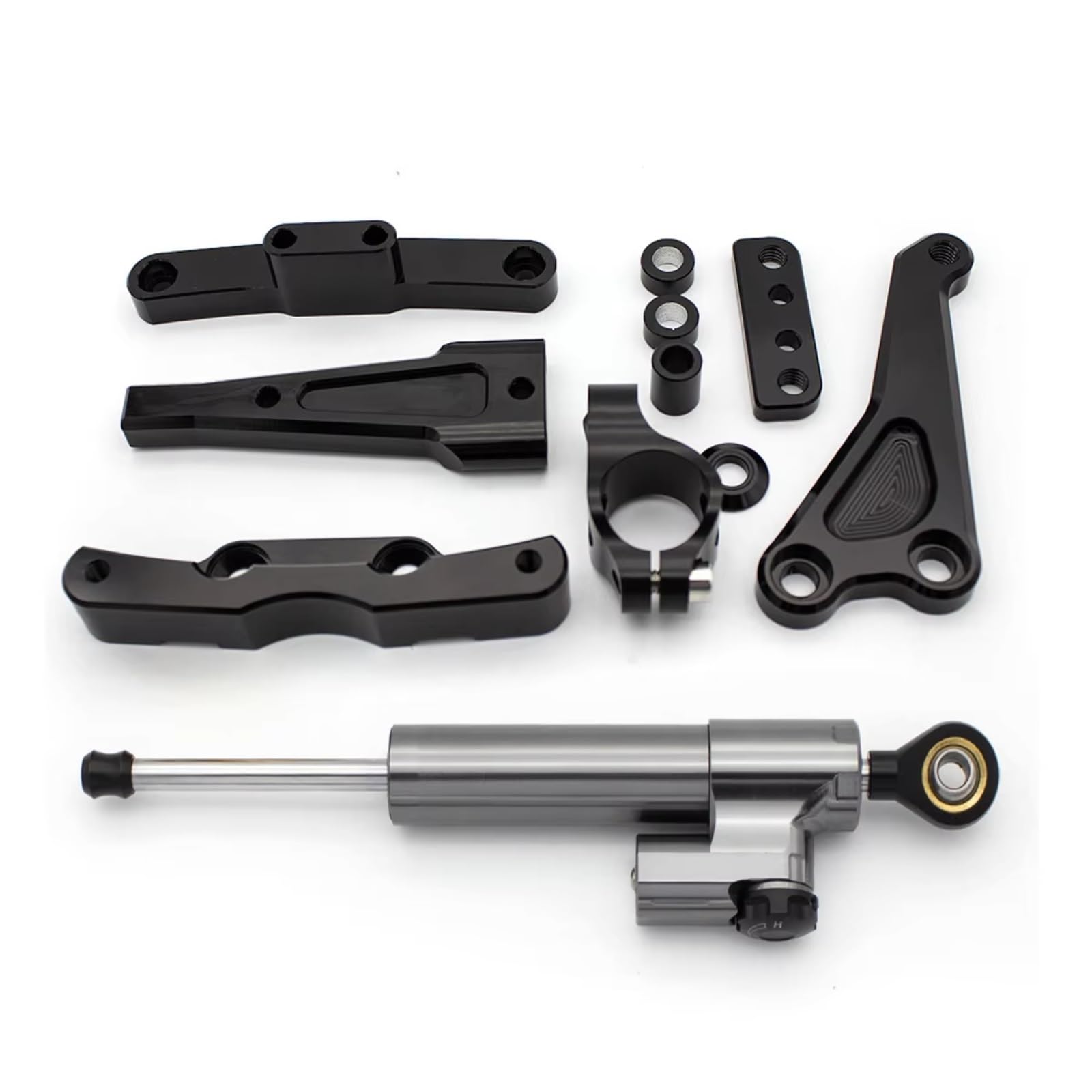 AUTEBGV Kompatibel Mit CB650F 2014 2015 2016 2018 2019 Motorrad Stabilisator Lenkungsdämpfer Linear Stoßdämpfer Montageteile Kit Universal Motorrad Lenkungsdämpfer(Gray) von AUTEBGV