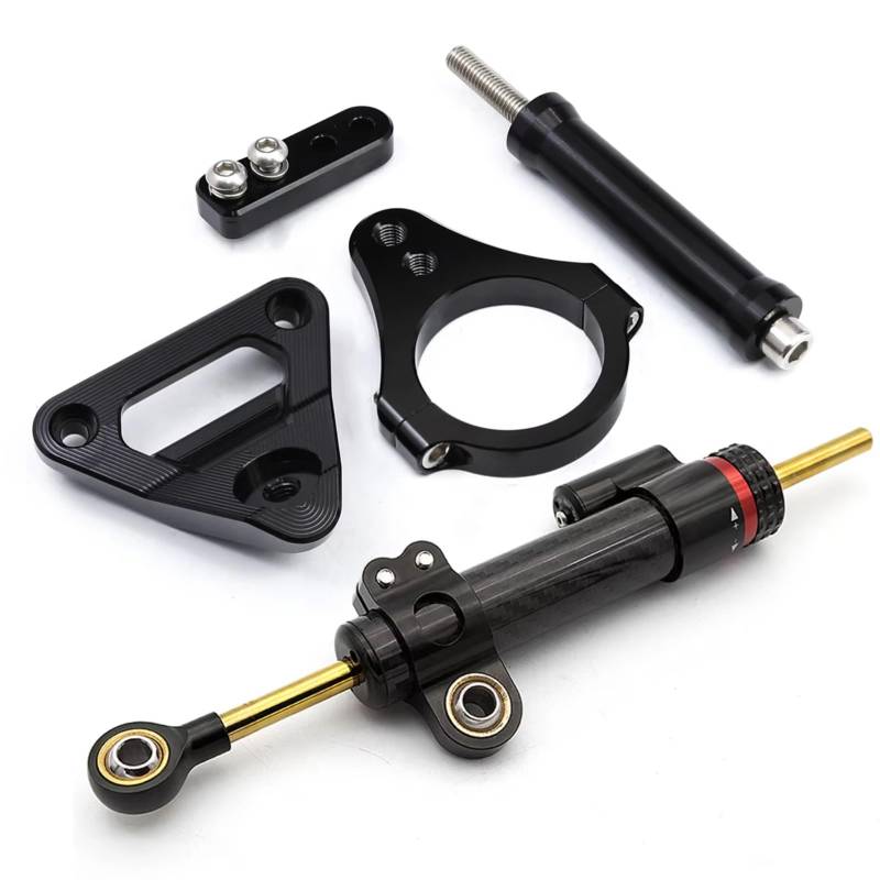 AUTEBGV Kompatibel Mit CBR250RR 2019 2020 2021 2022 2023 Motorrad Lenkstabilisator Dämpfermontage Einstellbarer Linearer Stoßdämpfer Universal Motorrad Lenkungsdämpfer(Black) von AUTEBGV