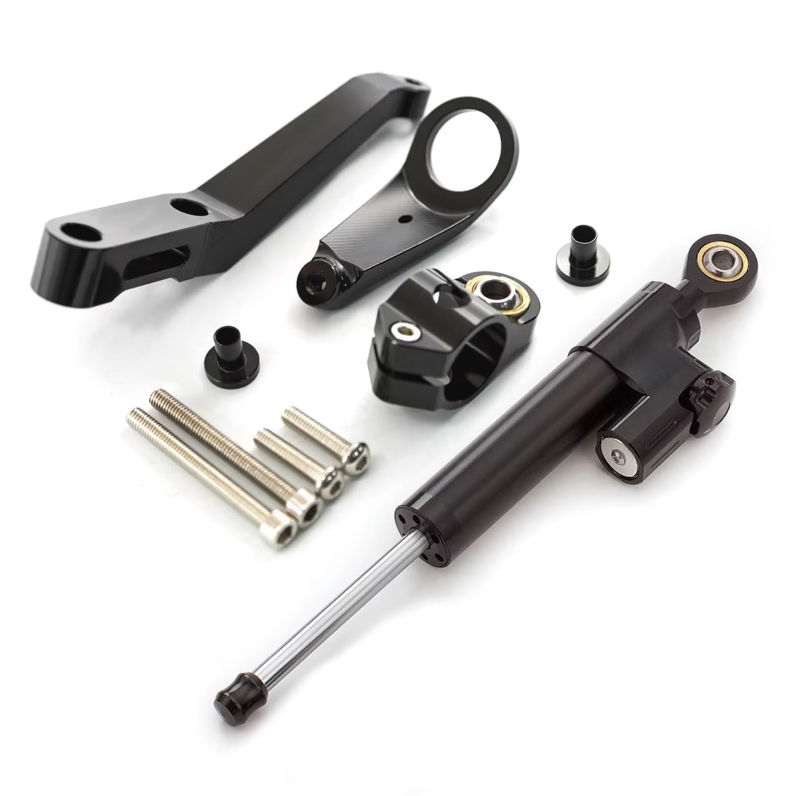 AUTEBGV Kompatibel Mit CBR954RR 2002 2003 Motorrad Lenkungsstabilisierungsdämpfer Einstellbarer Linearer Stoßdämpfer Montageteilsatz Universell Motorrad Lenkungsdämpfer(Black) von AUTEBGV