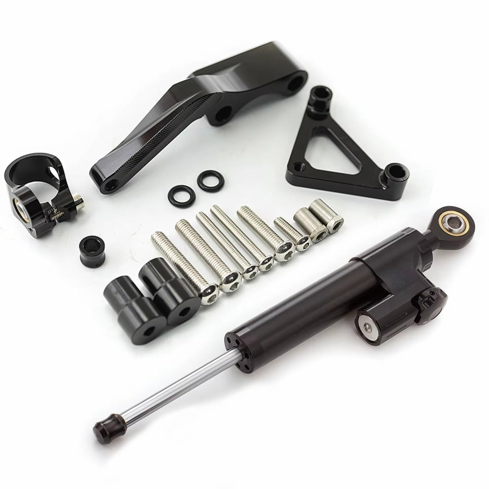 AUTEBGV Kompatibel Mit Ducati Für Monster 696 Motorrad Stabilisator Lenkungsdämpfer Stoßdämpfer Montagehalterungssatz Zubehör Motorrad Lenkungsdämpfer(Black) von AUTEBGV