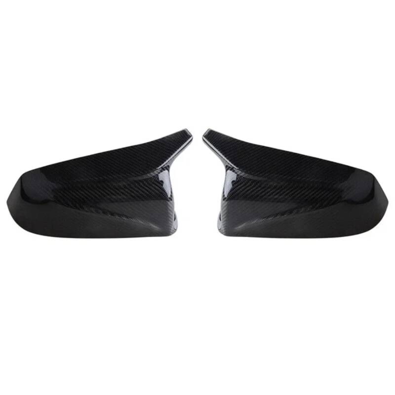 AUTEBGV Kompatibel Mit Für F01 F02 2009 2010 2011 2012, Glänzend Schwarze Spiegelabdeckkappe, Carbonfaser-Musteroptik, Schwarze Autospiegelabdeckungen Rückspiegel Kappe(Black Carbon) von AUTEBGV