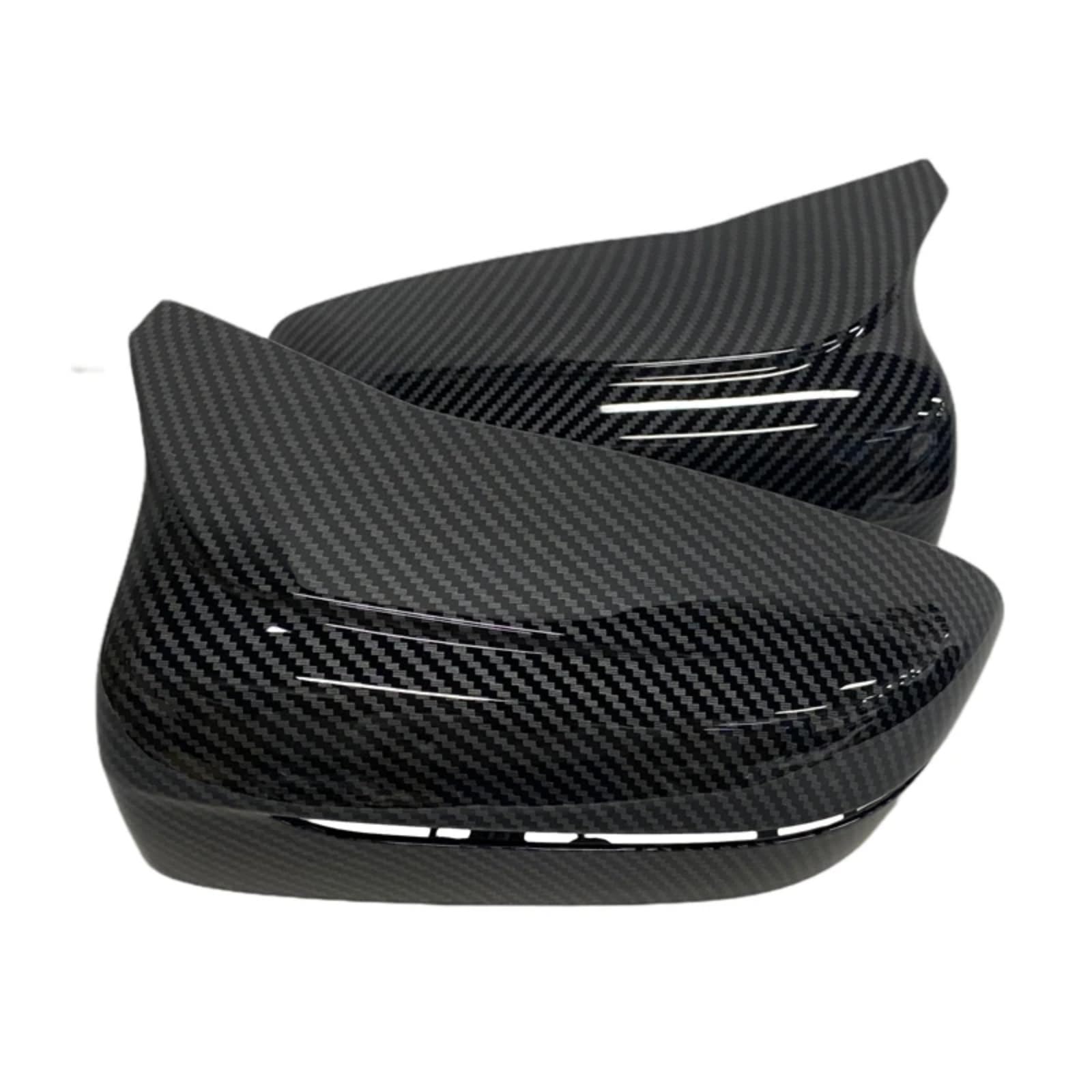 AUTEBGV Kompatibel Mit Für G22 G23 G24 2021 2022 2023, Kohlefasermuster, Außenspiegelabdeckung, Zierleiste, Seitliche Außenspiegelkappe Rückspiegel Kappe(Black Carbon) von AUTEBGV