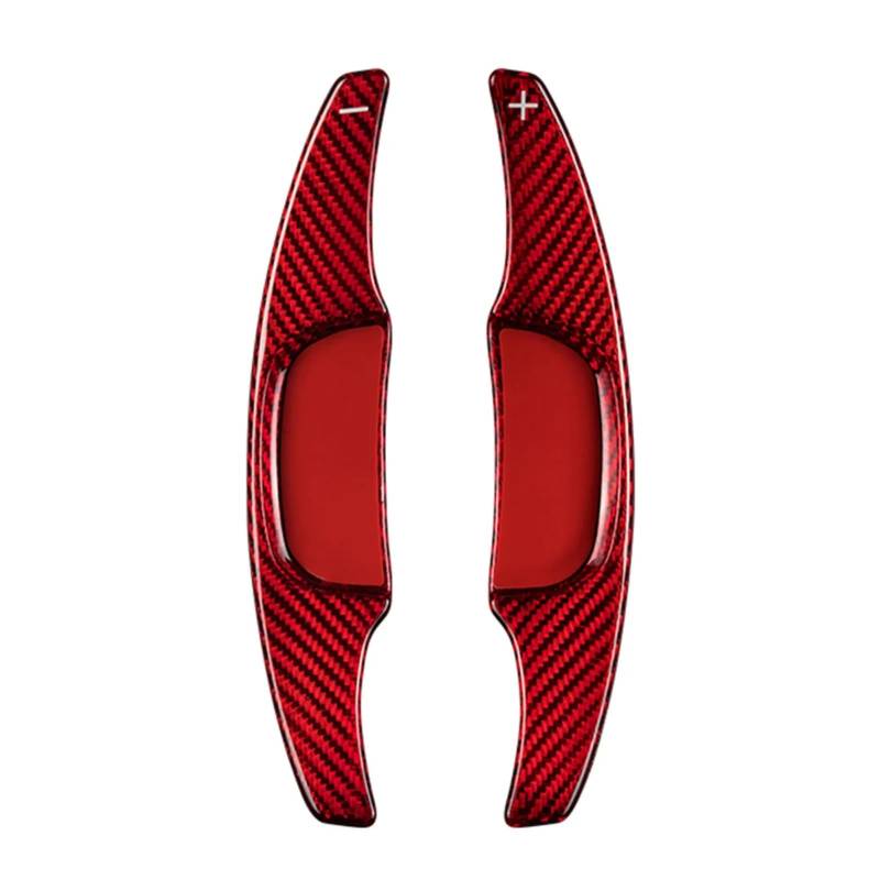 AUTEBGV Kompatibel Mit Mazda Für 3 2020 2021 Carbonfaser-Auto-Styling-Lenkrad-Controller-Verlängerungs-Schaltwippen-Schalthebel Autoteile Zubehör Lenkrad Schaltpaddel(Red) von AUTEBGV