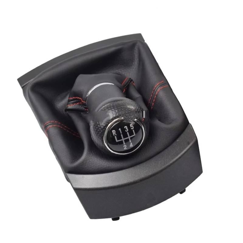 AUTEBGV Kompatibel Mit Seat Für Ibiza 2002 2003 2004 2005 2006 2007 2008 5-Gang-Schaltgetriebehebel Auto-Schalthebelkopf-Schalthebeladapter Auto-Schalthebel Schaltknäufe(Red) von AUTEBGV