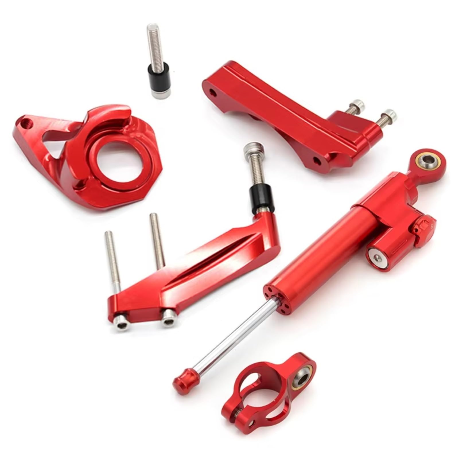 AUTEBGV Kompatibel Mit Suzuki Für GSXR1000 Für GSXR 2003 2004 2005 2006 Motorrad Stabilisator Lenkungsdämpfer Linear Stoßdämpfer Montageteile Kit Motorrad Lenkungsdämpfer(Red-Yellow) von AUTEBGV