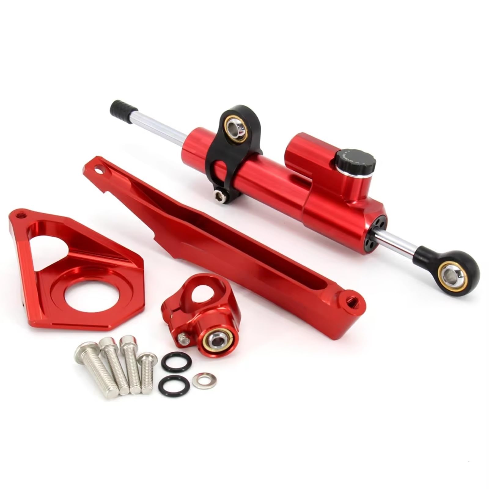 AUTEBGV Kompatibel Mit Yamaha Für YZF600 2003 2004 2005 Motorräder Lenkung Stabilisieren Dämpfer Halterung Montieren Linear Stoßdämpfer Kit Motorrad Lenkungsdämpfer(Red) von AUTEBGV