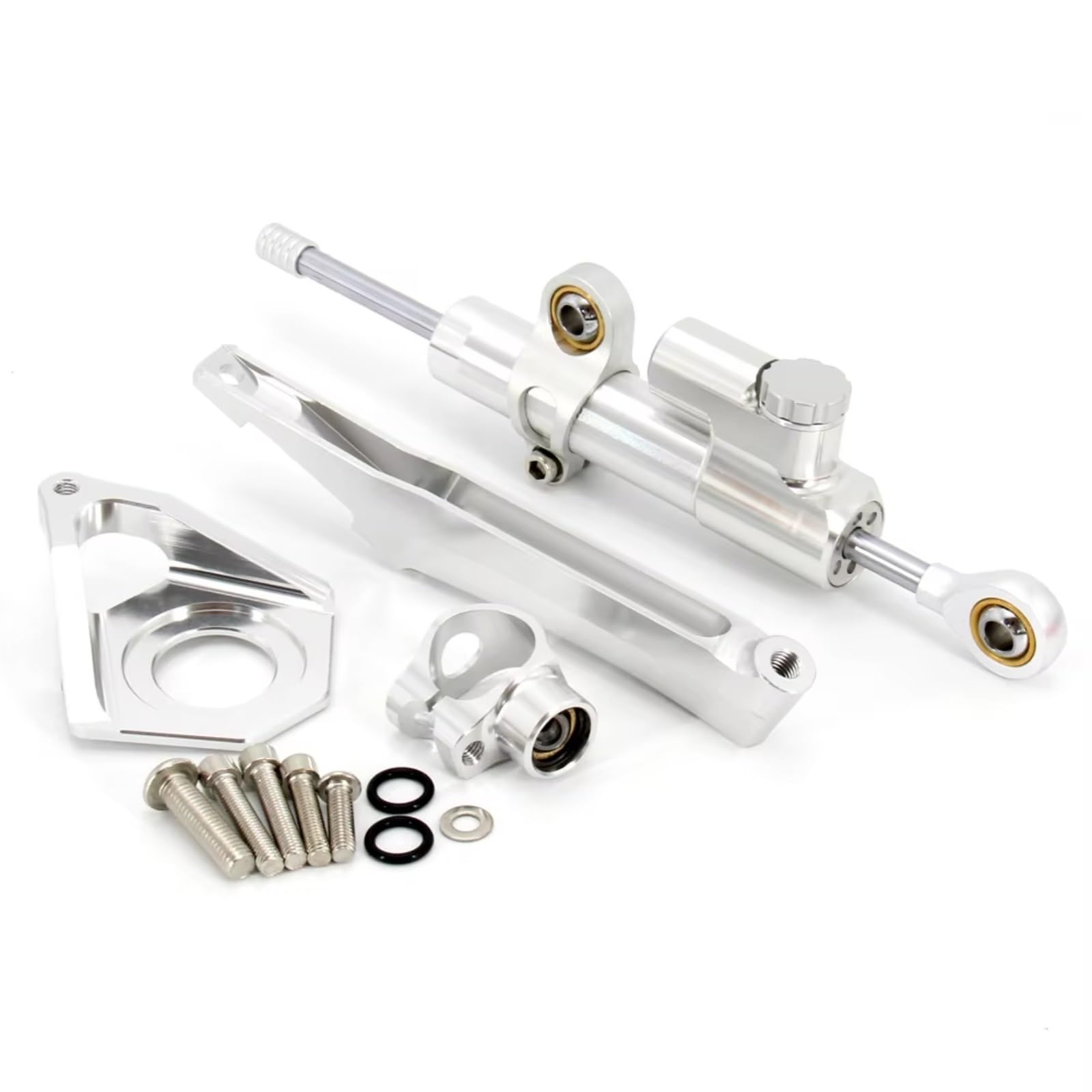 AUTEBGV Kompatibel Mit Yamaha Für YZF600 2003 2004 2005 Motorräder Lenkung Stabilisieren Dämpfer Halterung Montieren Linear Stoßdämpfer Kit Motorrad Lenkungsdämpfer(Silver) von AUTEBGV
