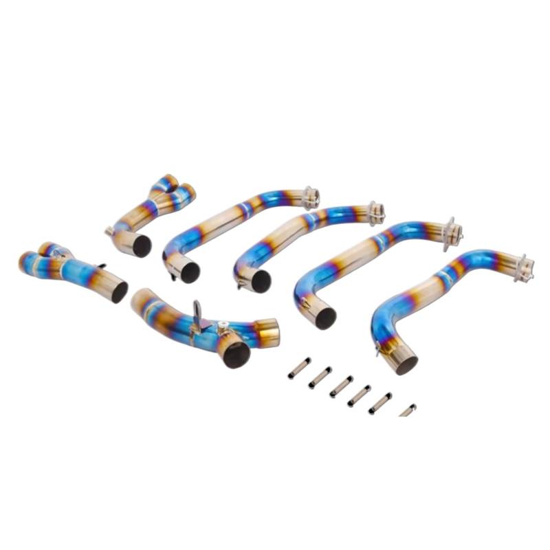 AUTEBGV Motorrad Mittelrohr Für CB1000R 2019-2024 Motorrad-Auspuffkrümmer Für Escape Front Middle Link Pipe Connection Schalldämpfer Motorrad-Auspuff-Entlüftungs-Verbindungsrohr(Blue) von AUTEBGV