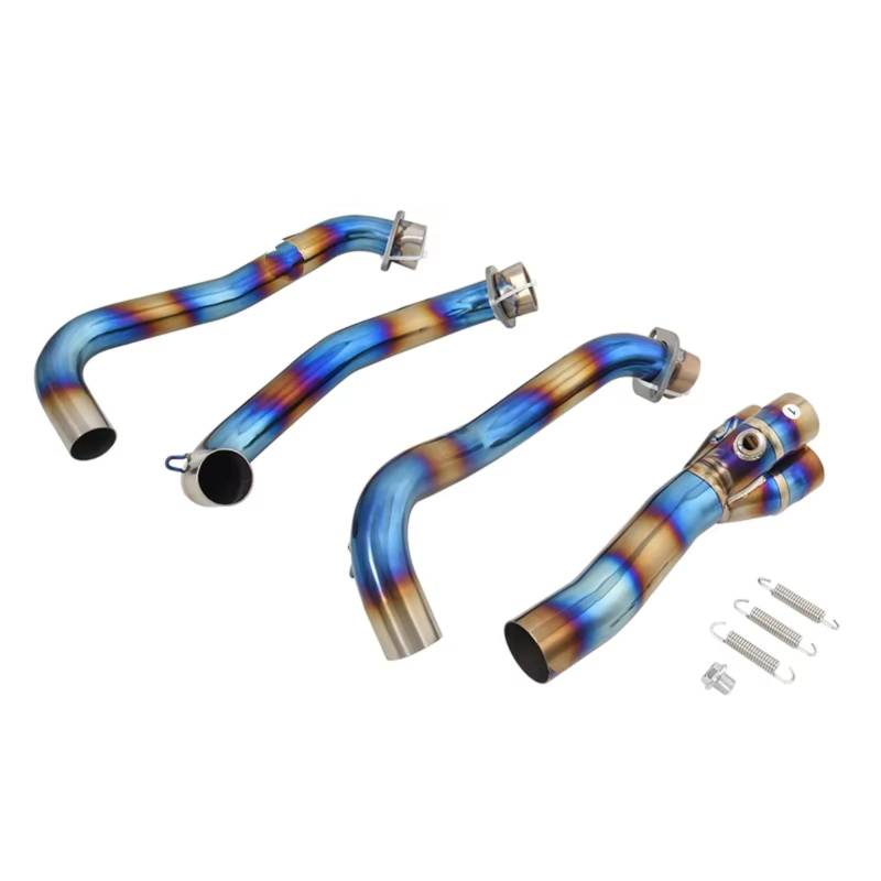 AUTEBGV Motorrad Mittelrohr Für Daytona Für 675 675R 2013-2017 Motorradauspuff Für Escape Front Link Rohranschluss Schalldämpfer Motorradauspuffadapteranschluss(Blue) von AUTEBGV