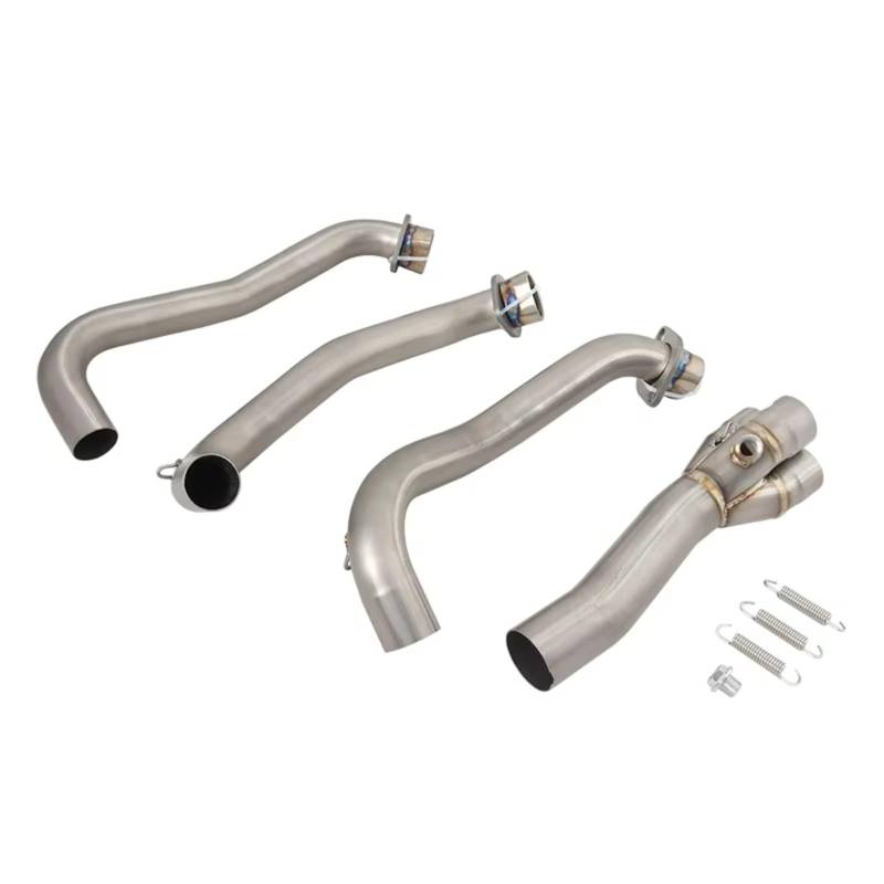 AUTEBGV Motorrad Mittelrohr Für Daytona Für 675 675R 2013-2017 Motorradauspuff Für Escape Front Link Rohranschluss Schalldämpfer Motorradauspuffadapteranschluss(Silver) von AUTEBGV