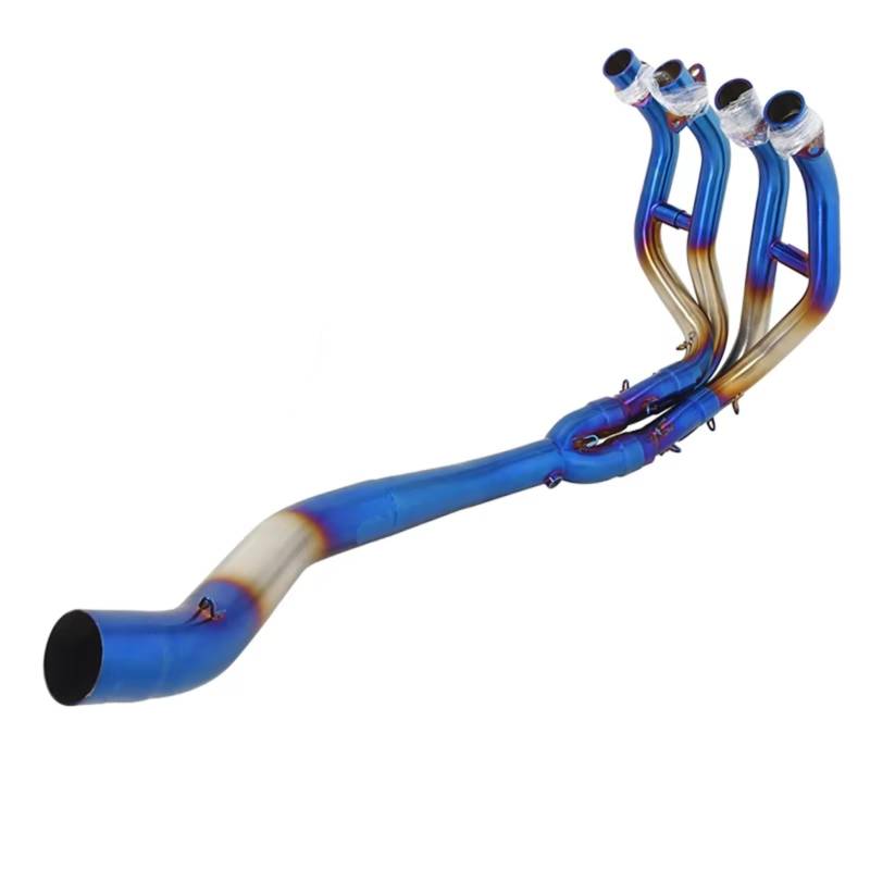 AUTEBGV Motorrad Mittelrohr Für Ninja Für ZX25R 2021 2022 Motorradauspuff Für Fluchtsysteme Ändern Sie Das Vordere Verbindungsrohr Schalldämpfer Motocross Motorradauspuffrohr(Blue) von AUTEBGV