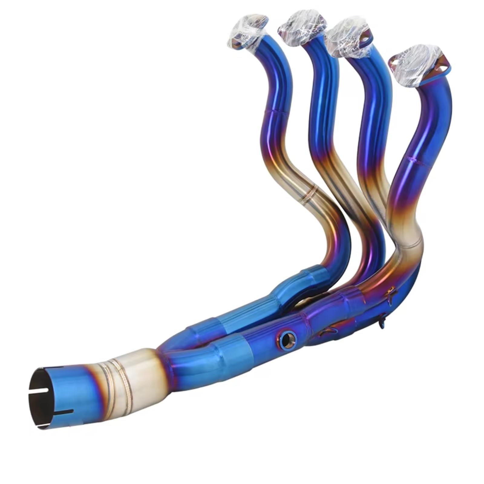 AUTEBGV Motorrad Mittelrohr Für Ninja Für ZX6R 636 2009 2010 2011 2012 2013 Motorradauspuff Für Fluchtsysteme Slip-On-Front-Link-Rohr Für Connect-Schalldämpfer(Blue) von AUTEBGV