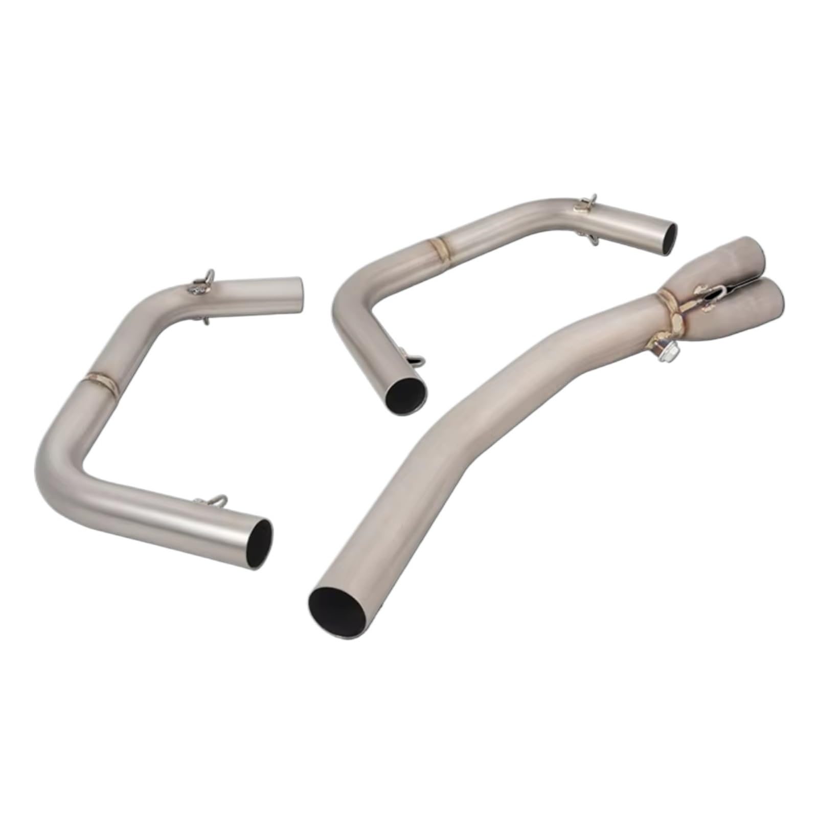 AUTEBGV Motorrad Mittelrohr Für Ninja250 Ninja400 Z400 EX400 2018 2019 2020 2021 2022 Motorradauspuffanlagen Für Escape Modifiziertes Frontverbindungsrohr(Silver) von AUTEBGV