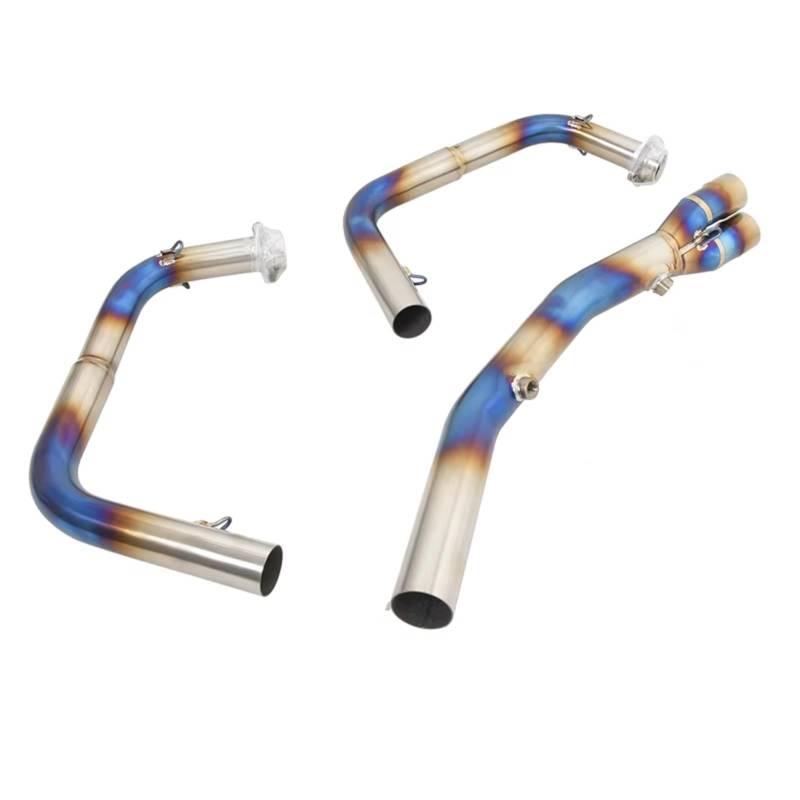 AUTEBGV Motorrad Mittelrohr Für Ninja400 Z400 2023 Motorradauspuff Vorne Verbindungsrohr Schalldämpfersystem Für Escape Moto Tube Ändern Motorradauspuffverbindung Für Verbindungsrohr(Blue) von AUTEBGV