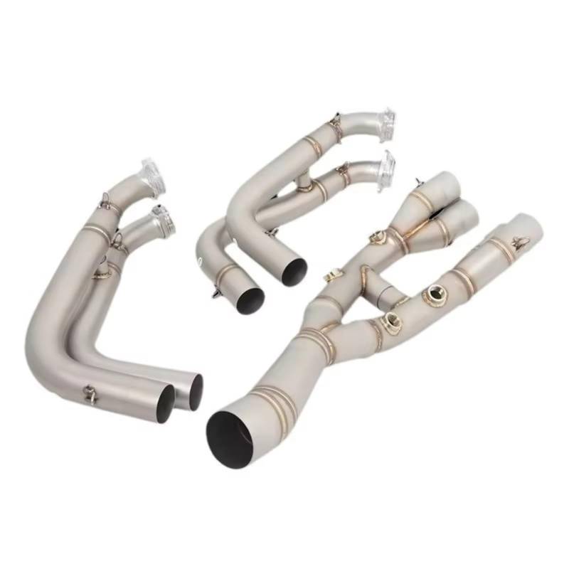 AUTEBGV Motorrad Mittelrohr Für S1000RR S1000R 2019 2020 2021 2022 2023 Motorradauspuff Vorne Link Rohr Ändern Moto Für Flucht Rohr Anschluss 60mm Schalldämpfer von AUTEBGV
