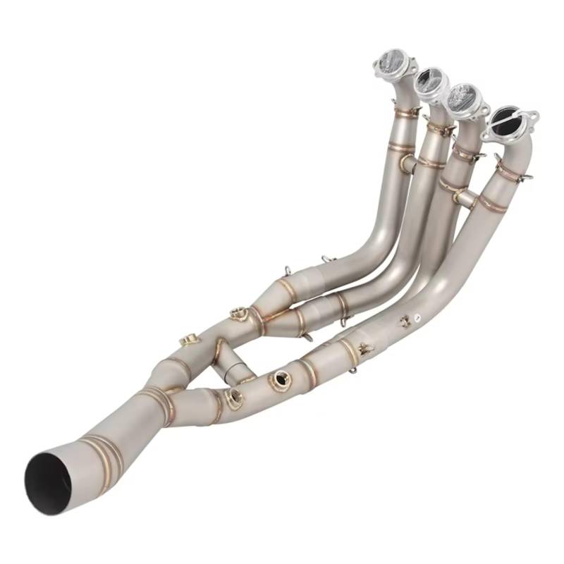 AUTEBGV Motorrad Mittelrohr Für S1000RR S1000R 2019 2020 2021 2022 Motorradauspuff Vorne Link Rohr Modifiziert Für Flucht Rohr Anschluss 60mm Schalldämpfer(Silver) von AUTEBGV