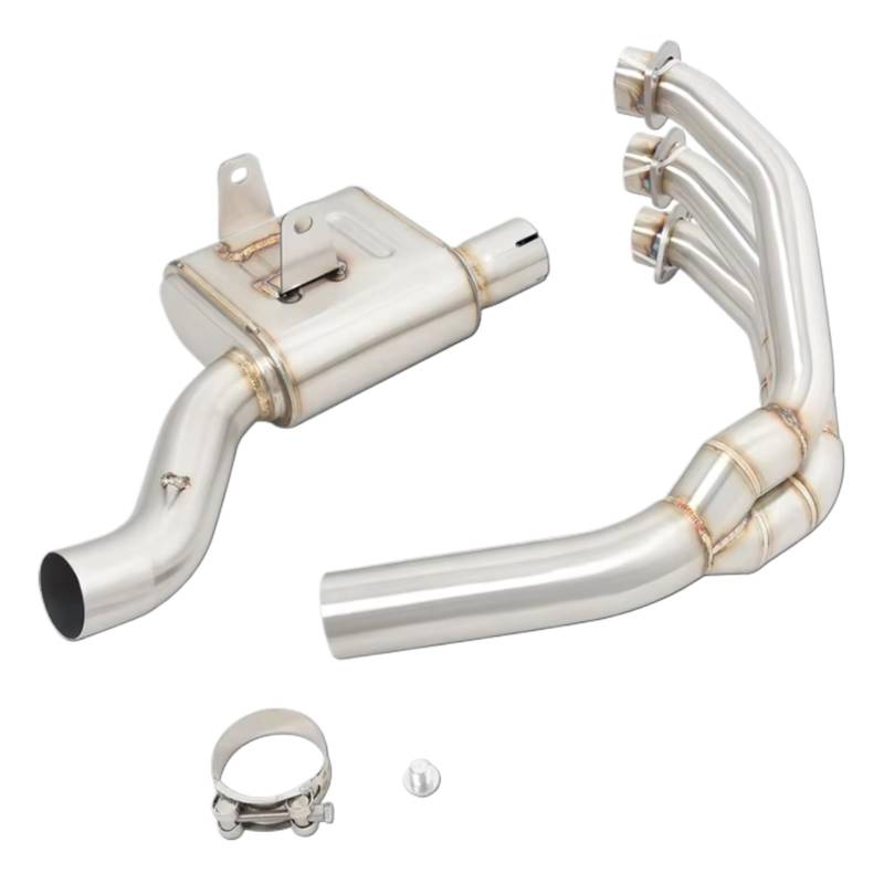 AUTEBGV Motorrad Mittelrohr Für Trident 660 Motorradauspuff Für Escape Modifiziertes Vorderes Mittelverbindungsrohr 51 Mm Mit Gegendruckschalldämpfer Motorradauspuffrohr von AUTEBGV
