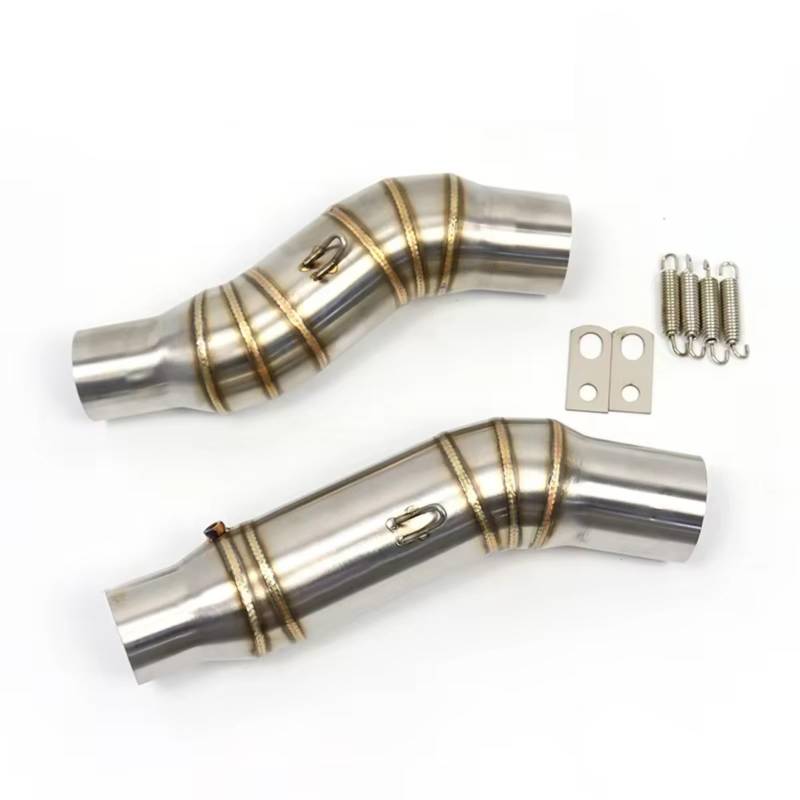 AUTEBGV Motorrad Mittelrohr Für Z1000 Z1000SX 2010-2020 Motorrad-Auspuffschalldämpfer-Verbindungs-Mittelrohr 51mm Motorrad-Auspuffrohr-Endrohr(Silver) von AUTEBGV