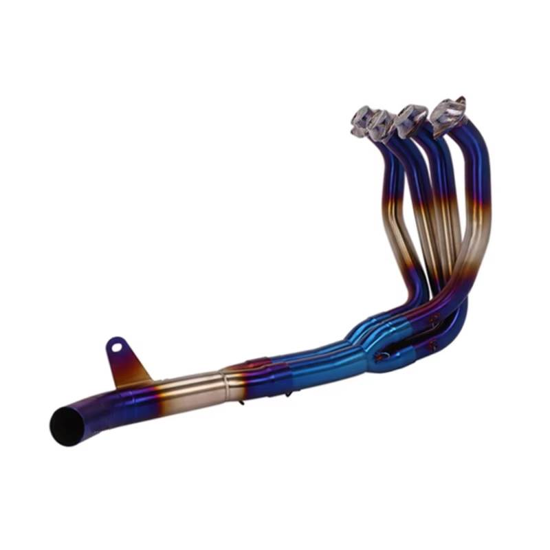 AUTEBGV Motorrad Mittelrohr Für Z900 2017 2018 2019 2020 Motorrad-Vollauspuffsystem Ändern Für Connect Front Mid Link Pipe Ohne Schalldämpfer(Blue) von AUTEBGV