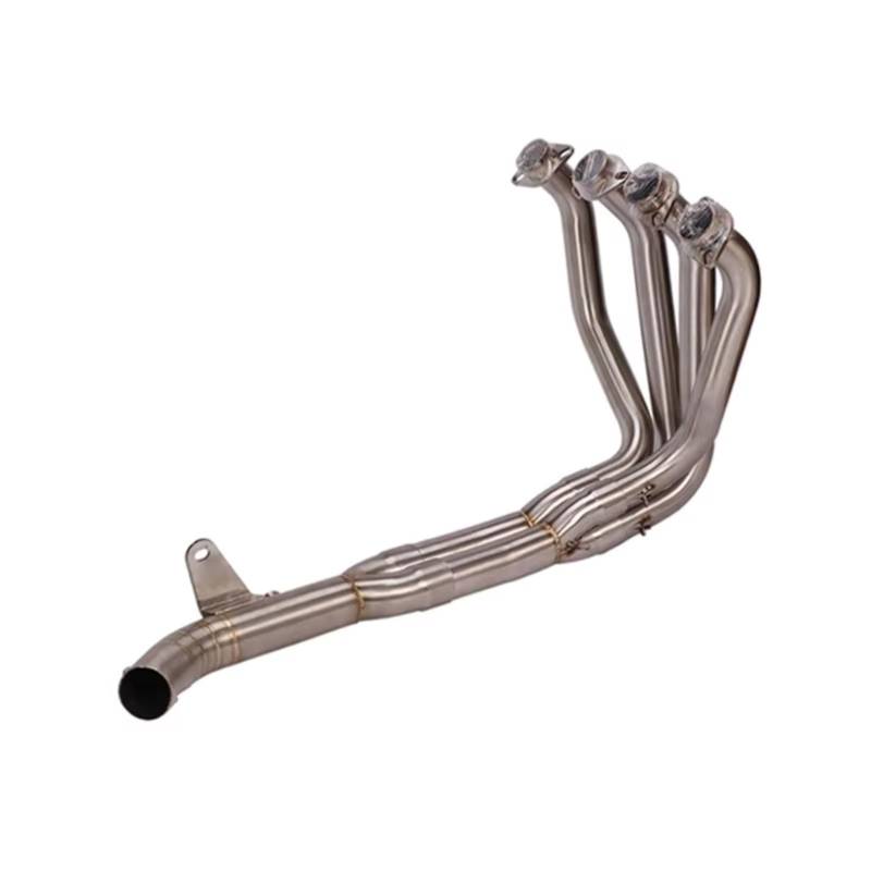 AUTEBGV Motorrad Mittelrohr Für Z900 2017 2018 2019 2020 Motorrad-Vollauspuffsystem Ändern Für Connect Front Mid Link Pipe Ohne Schalldämpfer(Silver) von AUTEBGV