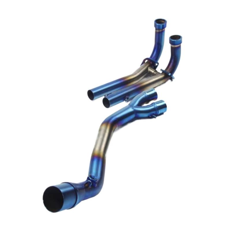 AUTEBGV Motorrad Mittelrohr Kompatibel Mit Yamaha Für Tmax500 530 2008–2016 Motorrad-Auspuff-Slip-On-System Mittelanschluss Motorrad-Auspuffrohr-Endrohr(Blue) von AUTEBGV