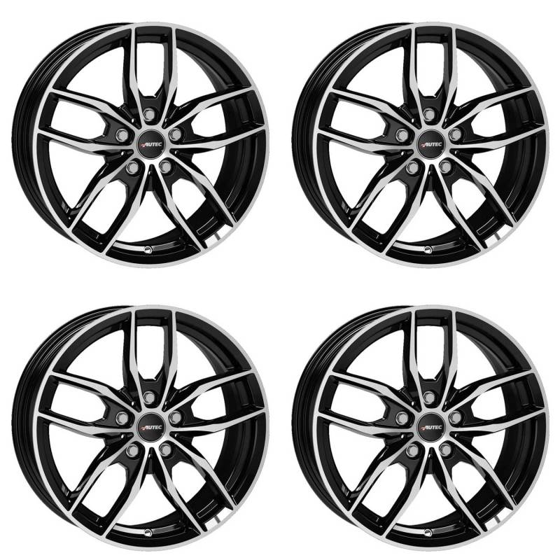 4x AUTEC Felgen Alufelgen BAVARIS 7.5x17 ET54 5x112 Schwarz poliert kompatibel mit BMW 2er 1 von AUTEC