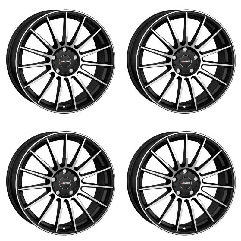 4x AUTEC Felgen Alufelgen LAMERA 8.0x19 ET47 5x114,3 Schwarz matt poliert kompatibel mit Hyundai Santa Fe i30 Tucson Kona IONIQ 6 Veloster ix35 von AUTEC