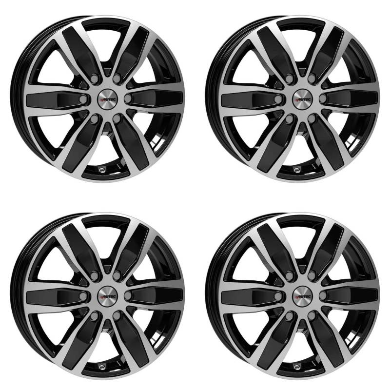 4x AUTEC Felgen Alufelgen QUANTRO 6.5x16 ET62 6x130 Schwarz poliert kompatibel mit Mercedes-Benz Sprinter von AUTEC