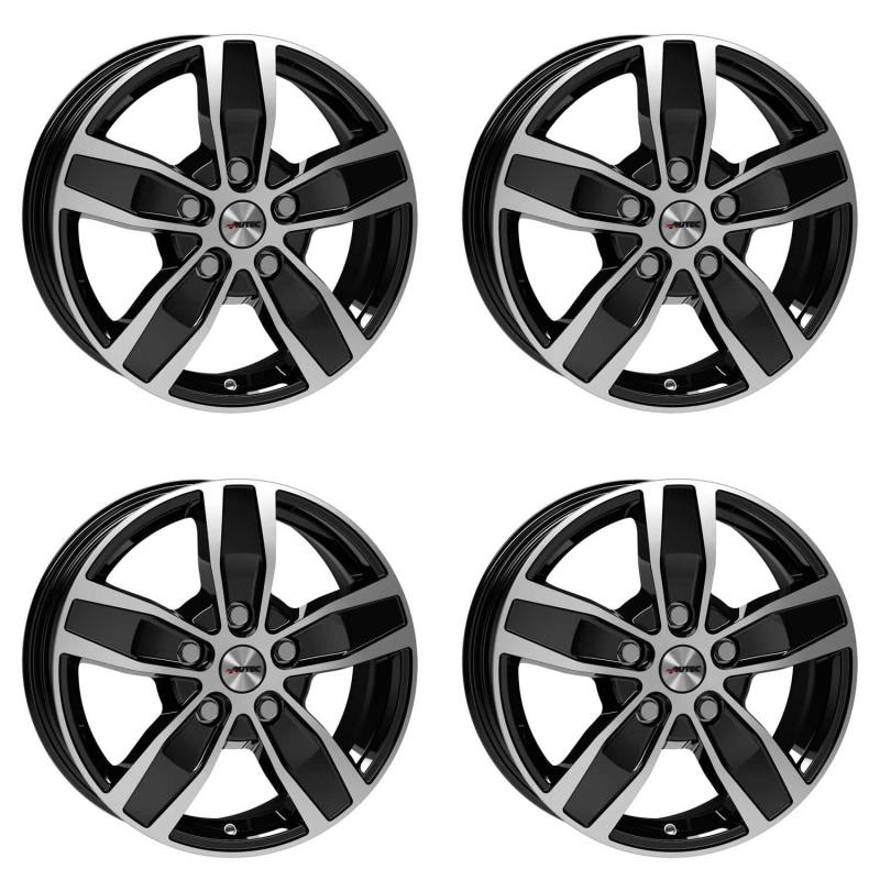 4x AUTEC Felgen Alufelgen QUANTRO 7.0x17 ET55 5x120 Schwarz poliert kompatibel mit MAN TGE von AUTEC