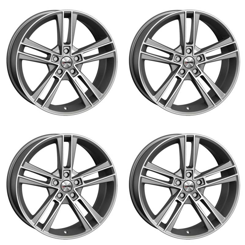 4x AUTEC Felgen Alufelgen RIAS 8.5x20 ET40 5x120 Titansilber matt poliert kompatibel mit Tesla Model S von AUTEC