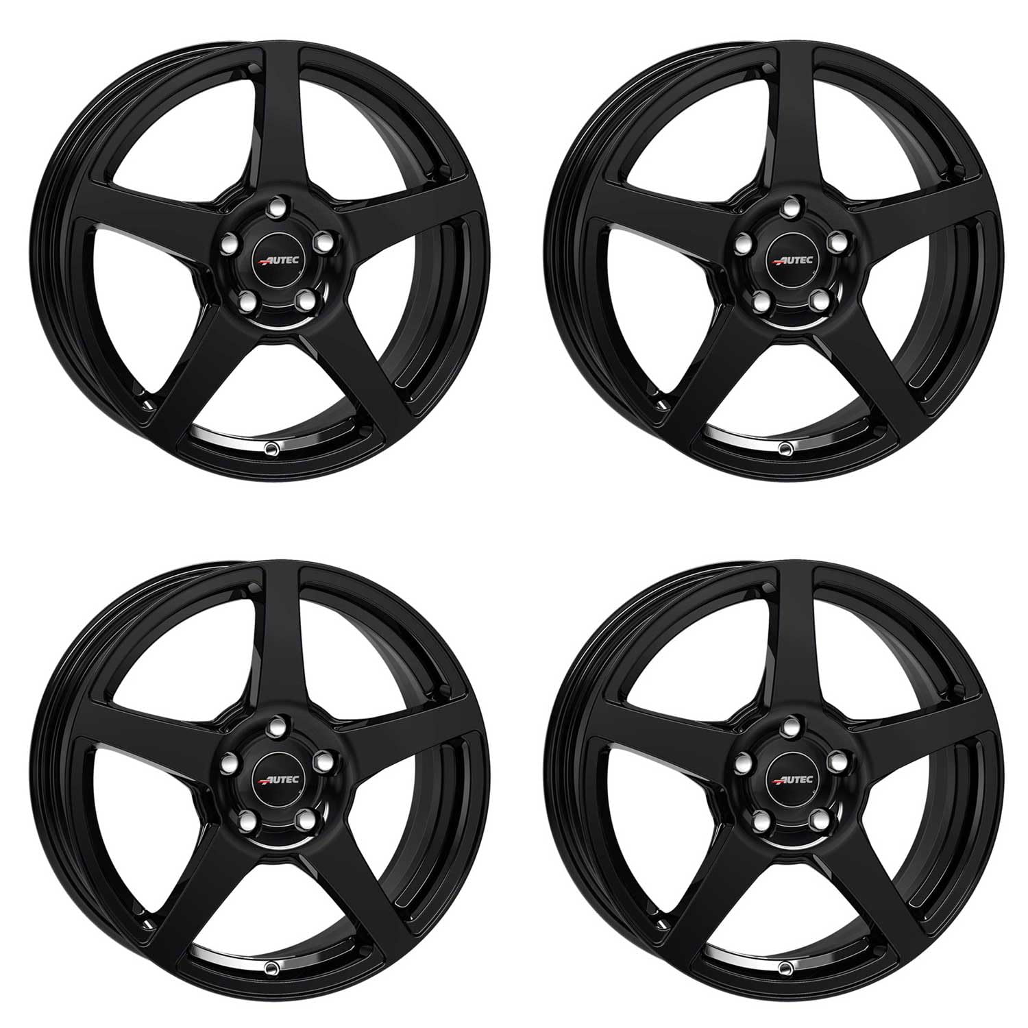 4x AUTEC Felgen Alufelgen VALEA 6.5x16 ET40 5x100 Schwarz kompatibel mit VW Polo T-Cross Taigo von AUTEC