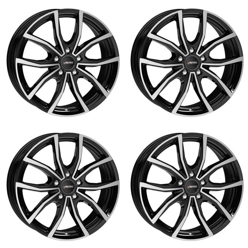 4x AUTEC Felgen Alufelgen VIDRON 6.0x15 ET43 5x112 Schwarz poliert kompatibel mit VW Jetta Caddy Golf VII Golf VIII Touran Golf VI Golf V von AUTEC