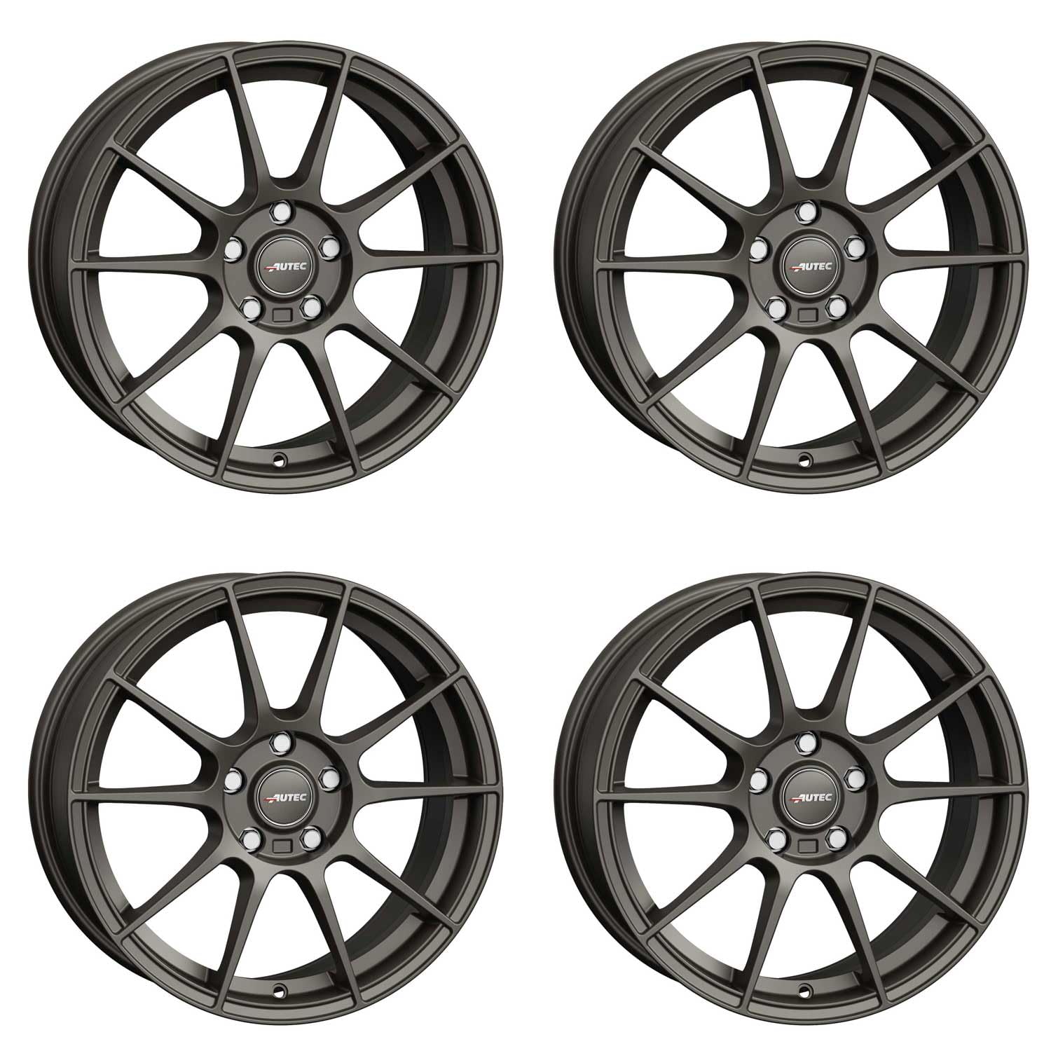4x AUTEC Felgen Alufelgen WIZARD 7.0x16 ET35 4x100 Gunmetal matt kompatibel mit Renault Clio Mégane (I) Mégane (II) Modus Scénic Twingo Captur ZO von AUTEC