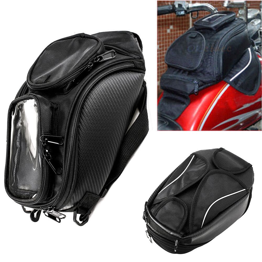 Motorrad Tankrucksack Oxford magnetische Satteltasche mit großen Fenster 48,5 * 37 cm Universal Rear Seat Satteltasche Travel Tool Schwanz Gepäck von Krtopo