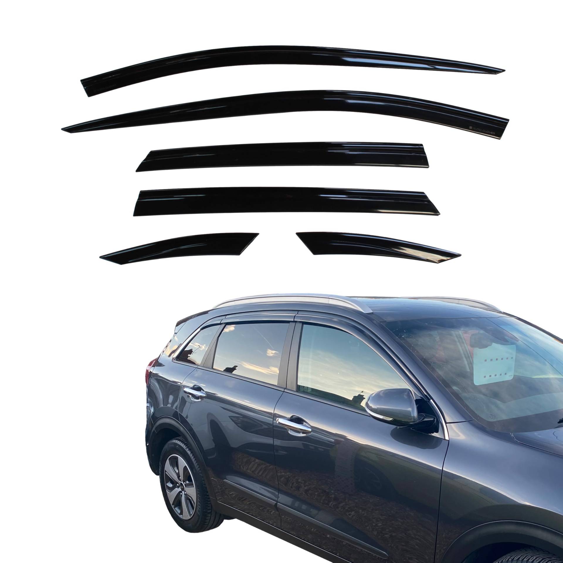 AUTO CLOVER Windabweiser Set für Kia NIRO 2016-2021 (6 Stück) von AUTO CLOVER