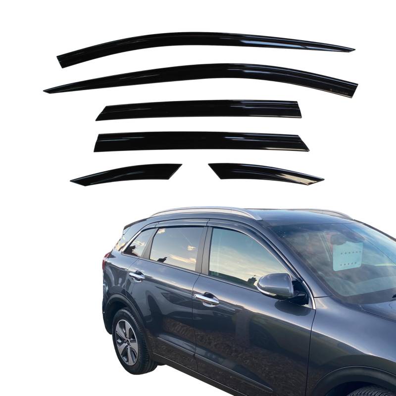 AUTO CLOVER Windabweiser Set für Kia NIRO 2016-2021 (6 Stück) von AUTO CLOVER